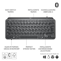 Logitech MX Keys Mini Tastatur + MX Anywhere 3S kabellose Maus – flüssiges Tippen, beleuchtete Tasten, schnelles Scrollen, Bluetooth, kompatibel mit Mehreren Betriebssystemen - Graphit, QWERTZ-Layout – Ansicht 7