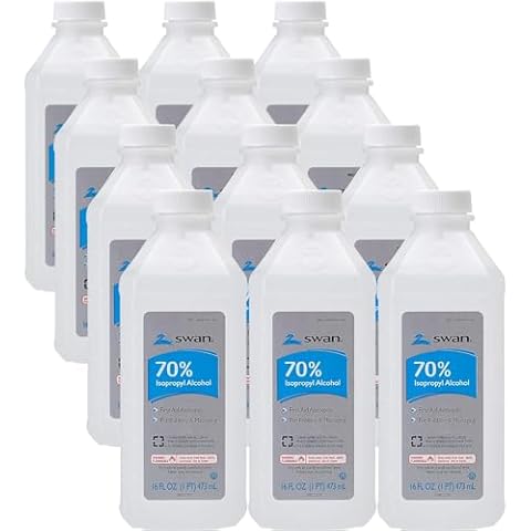 Swan 70% Isopropyl Rubbing Alcohol, 16 Oz. Bottle, Box Of 12 Cover