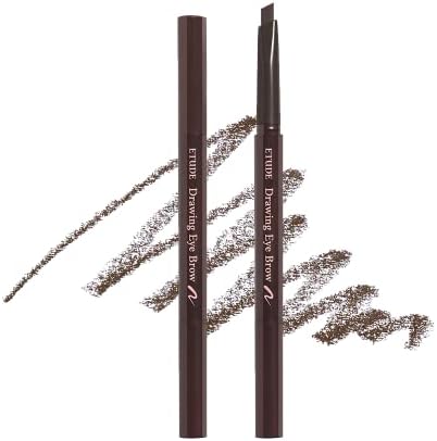 ETUDE Drawing Eye Brow 0.25g #1 Dark Brown 21AD | Long-Lasting Eyebrow Pencil for Soft Textured Natural Daily Look Eyebrow Makeup | K-beauty