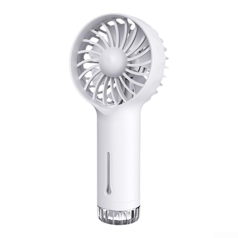 MoSundi Ventilador de mano, compacto, portátil, recargable por USB, con 3 ajustes de velocidad para uso en interiores y exteriores, color blanco