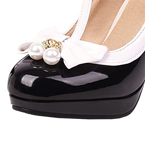 Betastella Women's Cute Platform Cosplay Shoes Mary Janes Chunky Heel Cross Ankle Strap Pumps with Bows3
