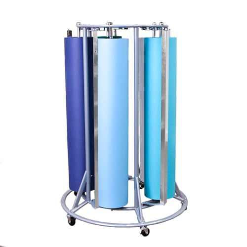 Children’s Factory Mobile Butcher Paper Dispenser, 5-Roll Paper Rack Holder for Classroom, Arts and Crafts, Desk Protection, Easy-Glide Pegs, and Safety Blades