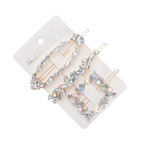 MB-LANHUA Tocado 3 Piezas/Set Moda Mujer Conjunto de Horquilla Broches de Novia Clip de Pelo de Boda