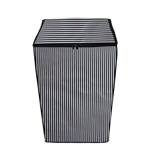Image of Top Load Washing Machine Cover for LG 6 kg, 6.2 Kg, 6.5 Kg, 7 Kg (58 X 58 X 88 cm) | Waterproof & Dust-Proof Top Loading Fully Automatic Washing Machine Cover for LG, (Black & White Linner), Polyester