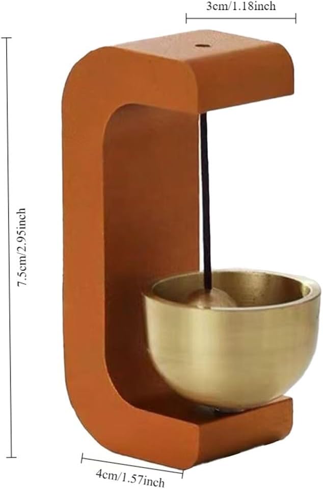 Wooden Wind Chime Doorbell with Magnetic, Ornament Home Garden Restaurant Entry, Install No Wiring Required, Orange(A)