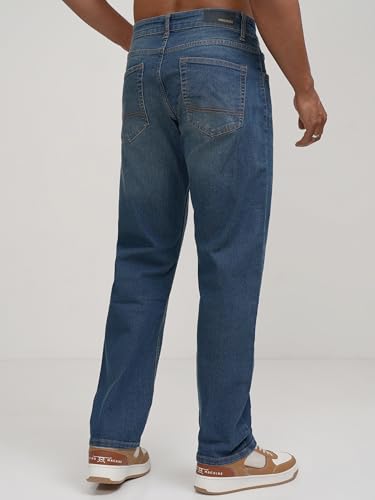 Image of Highlander Men's Straight Fit Jeans | Mid Rise | Stretchable | Sleek & Contemporary | Designed for Comfort & Ease of Movement| Jeans for Man