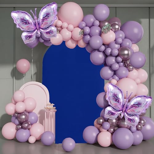 HAINARverS Wedding Arch Cover 7.2FT Spandex Fitted Stretchy Arch Stand Covers,2 Sided Round Top Chiara Backdrop Cover for Birthday Party Ceremony Banquet Baby Shower Arch Decoration(Royal Blue) by HAINARverS - Used condition - Image 2