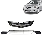 Vantage Auto Parts - Front Bumper Lower Grille + Fog Light Covers + Grille Compatible with Toyota Yaris 2007-2008 | DIRECT REPLACEMENT | Plastic | ‎‎TO2598105 TO2599105 TO1200294 TO1036108