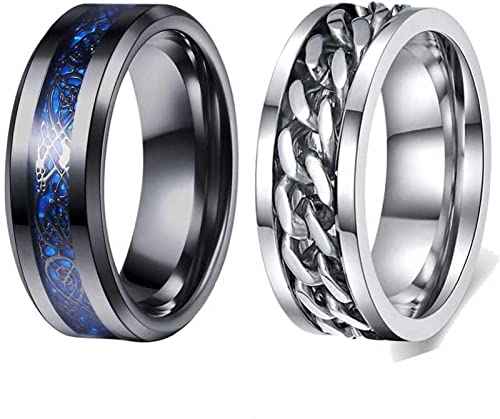 MEENAZ Stainless Steel Stylish dragon celtic proposal Couple band thumb Silver Platinum Black combo Finger Ring for Men Mens gents unisex Boys Boyfriend MEN RINGS-AM071 (19) (B09MP7PGR3) Amazon Price History, Amazon Price Tracker