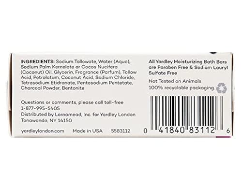 Yardley Activated Charcoal Bath Bar 4Oz 3 Pack #TOP5