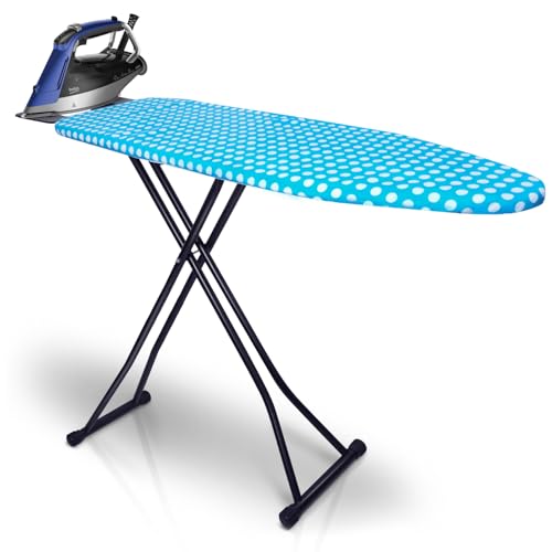SUNDOY Tabla de planchar premium para estación de planchado a vapor, extra ancha, altura ajustable, acolchado de 3 capas, tabla de planchar estable con embalaje ecológico para el hogar (110 x 33 cm)