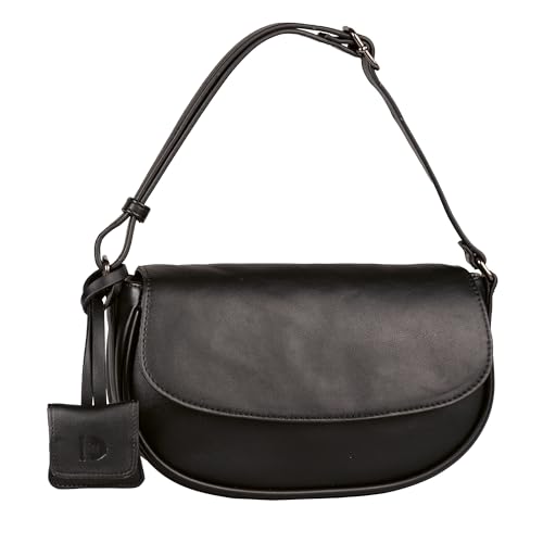 TOM TAILOR Bena sacoche à rabat élégante en similicuir noir pour femme