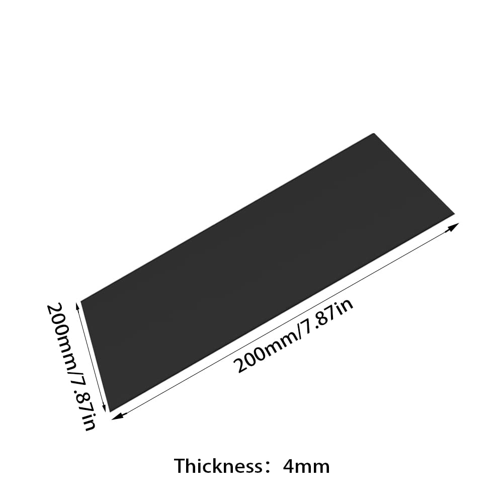 Plaque de caoutchouc de silicone, joint en caoutchouc plein résistant à la chaleur, utilisé pour les joints, longueur 200 mm, largeur 200 mm, épaisseur (4 mm)