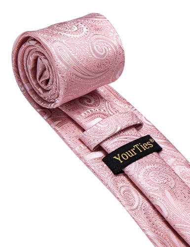 Image of YourTies Paisley Men's Necktie Woven Silk Floral Ties for Men Designer Formal Business Party Wedding