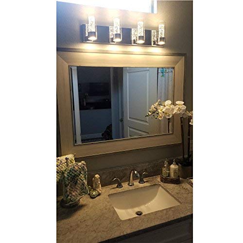 Jinzo Led Bathroom Vanity Lighting Fixture Bathroom Lights-4 Lights With Champagne Bubble Cylinder Chrome Finish. (Chrome) #TOP5