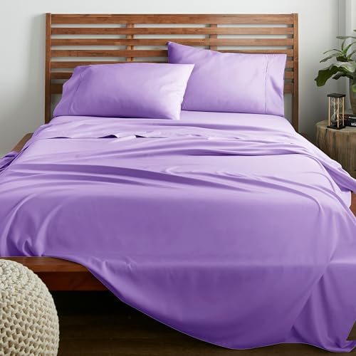 American Home Collection 4 Piece Full Size Bedding Sheets and Pillowcases Set - Ultra Soft Microfiber - Breathable, Wrinkle Free, Easy Care, Durable, Oeko-Tex Certified Sheet Set (Full, Lavender)