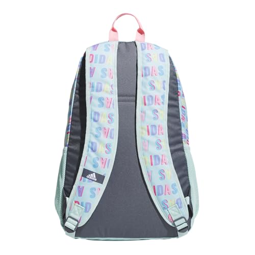 Image of adidas Foundation Backpack, Hall Pass Semi Flash Aqua /Pink Spark, OSFA