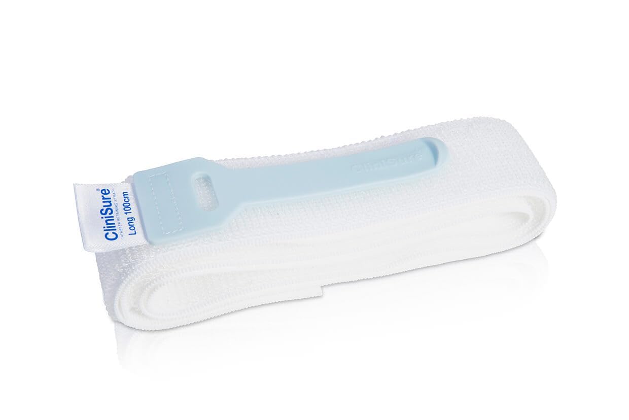 CliniSure Katheter-Haltegurt und Beinbeutelstütze, 100 cm, waschbar und wiederverwendbar, medizinischer Schlauchhalter mit rutschfestem Silikon, verstellbare bequeme Passform für Harnröhren- und