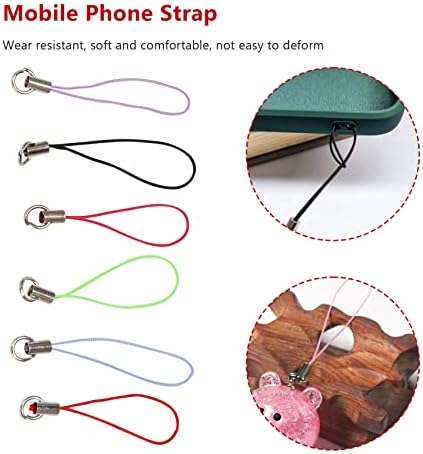 Pyatofyy 100Pcs Wrist lanyard,Cellphone Chain Cellphone Pendant Colorful DIY Cellphone Lanyard for USB Drive Mp3 Mp4 Mini Camera Jewelry Making,5 Colours