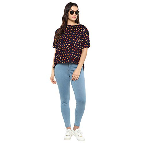 Image of Life by Shoppers Stop Womens Round Neck Printed Top