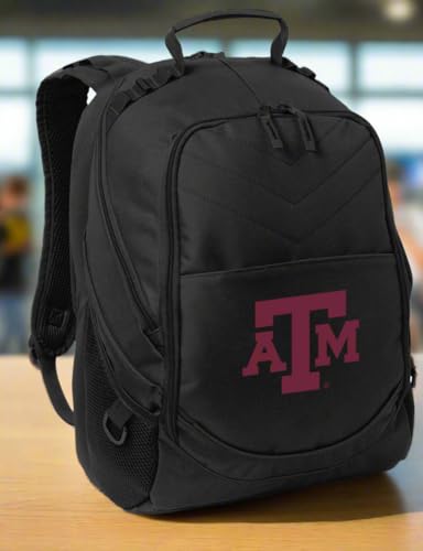 Image of Broad Bay Texas A&M Backpack | Official Aggies Logo, Padded Laptop Computer Section, Premium 600D Nylon Fabric