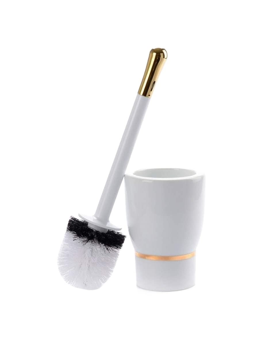 Cepillo de Limpieza Juego De Escobilla Y Soporte Para Inodoro, Escobilla De Cerámica Para Inodoro, Estropajo Decorativo Para Inodoro Para Limpieza Higiénica De Inodoros Cepillo de Baño(White-a)