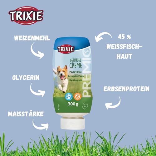 TRIXIE Hundeleckerli Premio Hunde-Geflügelcreme XXL 300g - Premium Leckerlis für Hunde glutenfrei - ohne Getreide & Zucker, schmackhafte Belohnung für Training & Zuhause - 31791 (Packung mit 2)