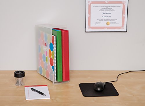 Image of IRIS USA 6-Pack Small Desktop File Box with Open Lid, Clear | Organize paperwork, mail, magazines, and office supplies with portable storage for desks, classrooms, and home workspaces