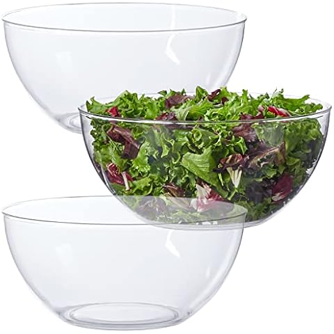 US Acrylic Vista Clear Plastic Salad and Serving 10-inch Bowls | set of 3 | Reusable, BPA-free, Made in the USA | 135 oz. capacity Cover