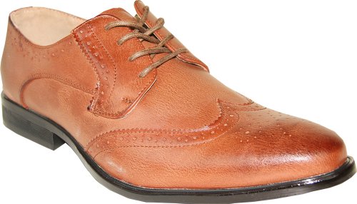 Coronado Mens Dress Shoe Milano-1 Classic Oxford Fashion Wing Tip Style Leather Lining
