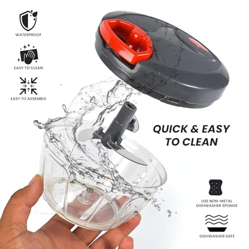 Image of Chopper for Kitchen, Vegetable Cutting, Chopper for Vegetable Use, Hand Chopper, Cutter with 3 Blades for Chopping (Grey 450-ML)