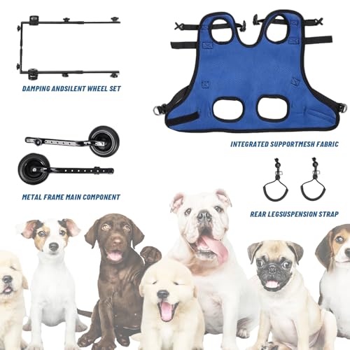 Dog Wheelchair for Back Legs, Adjustable Pet Wheelchair with Leg Brace and Hip Support, Dog Cart for Pet/Doggie Disabled Hind Legs Walking, Rear Leg Mobility Aid Support (Size M) - Image 4