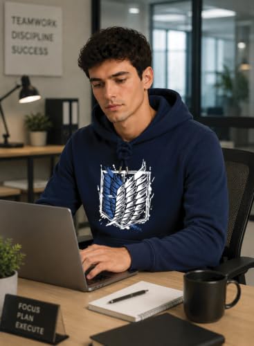 Image of ADRO Mens Abstract Graphic Hoodie | 320 GSM Cotton Poly Fleece | Regular Fit Contemporary Artistic Sweatshirt for Winter & Streetwear