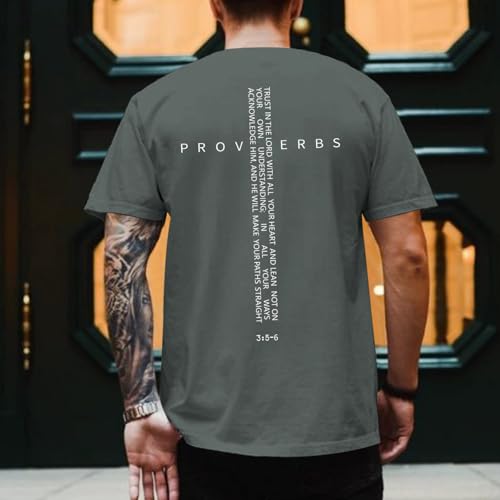 Image of Christian Shirts for Men Vintage Religious Cross Bible Verse T-Shirt Jesus Faith Tshirt Inspirational Graphic Tees