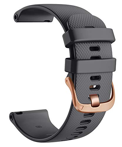 Bracelet silicone 18mm tanche pour montre Garmin Venu 2S et Vivoactive 4S souple