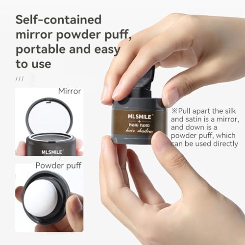 Clouparto Café Poudre de Retouche Racines Cheveux, Retouche Racines Instantanée, Combler les Cheveux Clairseméssur Ligne des Cheveux et Tempes, Avec Miroir & Houppette, Résultat Naturel – vue 4