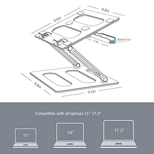 Laptop-Stand-for-Desk-Adjustable-xuenair-Foldable-Laptop-Phone-HolderPortable-Laptop-Riser-for-MacBook-Pro-Air-Dell-Hp-More-10-17-inch-Laptops-Dark-Gray