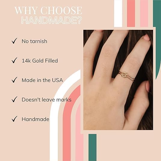 Handmade Double Knot Gold Filled & Sterling Silver for Women - Image 4