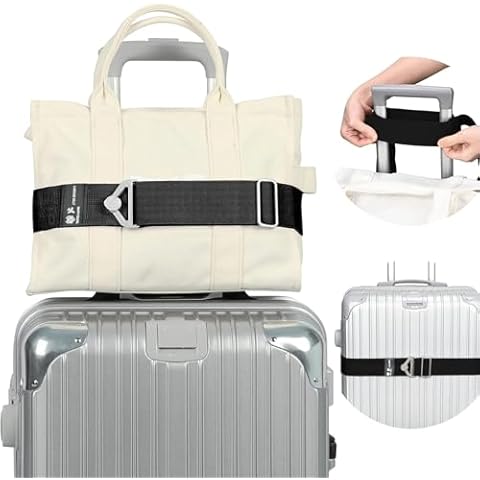 JerryXingjy Travel Belt for Luggage, Add a Bag Luggage Straps Suitcase Travel Belt Over Handle for Carry On Bag, Adjustable 2-in-1 Elastic Luggage Belt Bag Bungee Travel Essential Accessories(Black) Cover