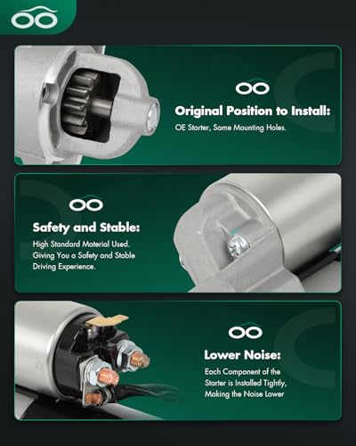 Image of SCITOO Starter Motor fit for Mazda 929 1990-1991 V6 3.0L 2954cc 180cid Base 1.7kW Rating,for Mazda 929 1990-1991 V6 3.0L 2954cc 180cid S 1.7kW Rating Replacement Starter 17133