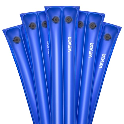 VEVOR Pool Cover Water Bags, 5 Packs 10 Ft, Double Chamber Pool Cover Water Tubes, 0.4mm Thick PVC...