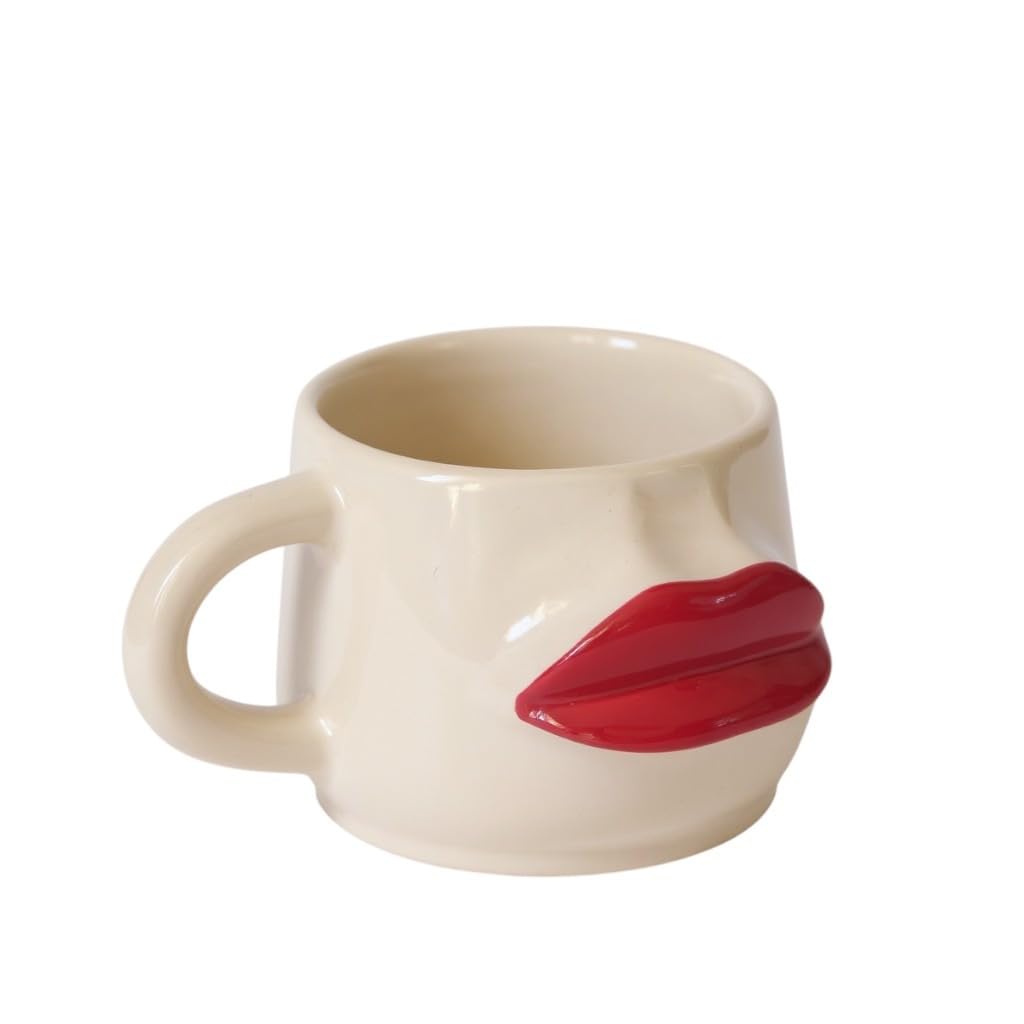 Kiss & Coffee Mug – Tazza in ceramica artigianale – Artistic Design Coffee Cup – Unique Gift for Art Lovers