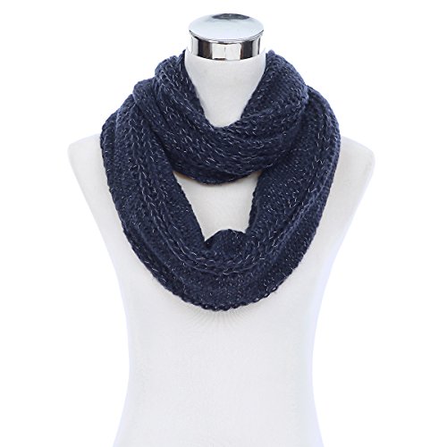 TrendsBlue Premium Winter Glitter Knit Infinity Loop Circle Scarf3