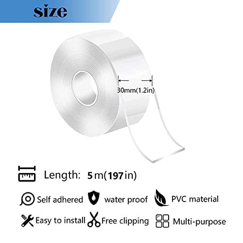 Image of Caulk Strip Tape, Clear PVC Waterproof Self-Adhesive Sealing Tape for Kitchen Bathtube Bathroom Toilet Sink Floor Wall Corner Edge with Tool, 2 PCS (Clear / 16.4Ft)