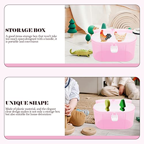 Image of YARNOW Handheld Storage Box 7.08X4.92X3.54In Portable Desktop Organizer with Handle Small Craft and Toy Storage Case for Travel Outdoor Picnic and Home Use