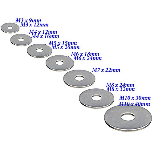M5 x 20mm Penny Repair Flat Washers Mudguard A2 Stainless Steel (Pack of 20) - Image 2