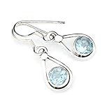 Material: 925er Sterling Silber; Edelstein: Blau Topas; Steingröße: Ø 6 mm; Größe der Ohrringe: 9 mm x 30 mm; Farbe: Blau; Steinform: rund; Preis pro Paar Ohrringe ; Lieferung in kleinen Stoffbeutel
