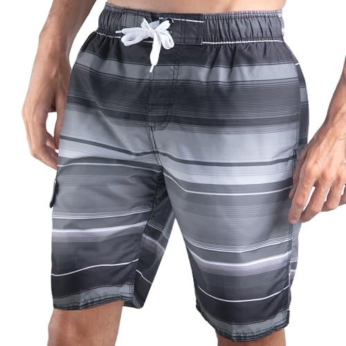 Image of Kanu Surf Men's Big Viper Extended Size Stripe Swim Trunk