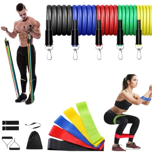 Genérico - Kit Completo 17 Itens Faixas Elásticas e Mini Band Ide...