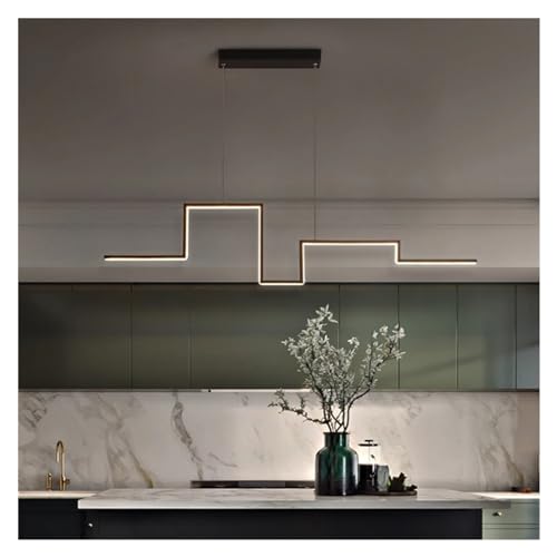 Éclairage suspendu LED noir moderne variateur table salle à manger